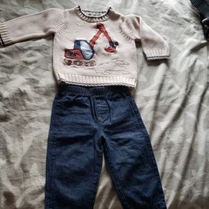 Winter sweater with jeans for 12 months old